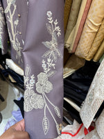 2 Pc Jodhpuri Suit Hand Embroidered in off White Color in wood pecker Bird Shaped in Lavender Base Color Fabric only @ Kanhaiya Cutpiece : Luxa Road Varanasi