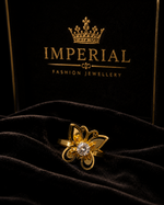 Gold ring beautiful butterfly design with with diamond AD Stone embossed in it with a finest soft touch - very comfortable to wear