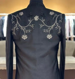 Men’s Navy Blue Embroidered Sherwani with Peacock & Deer Motif – Luxury Designer Wedding Wear By Kanhaiya Cutpiece