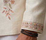 Men’s Ivory Floral Embroidered Sherwani Jacket – Elegant Wedding & Festive Indo-Western Wear By Kanhaiya Cutpiece