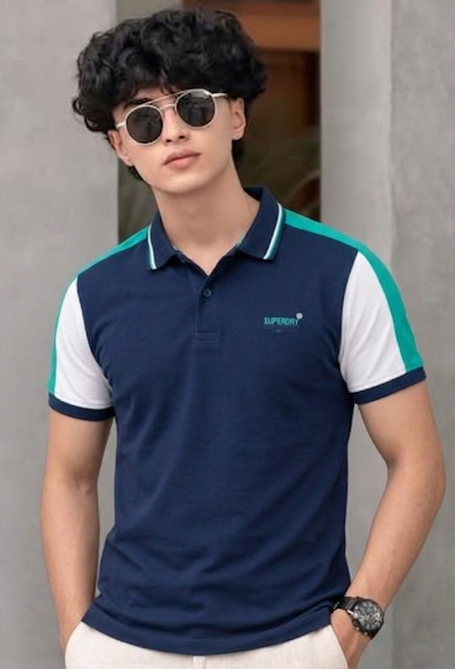 Surplus Hackett Men’s Navy Blue Colorblock Polo T-shirt | Trendy Smart Casual Outfit
