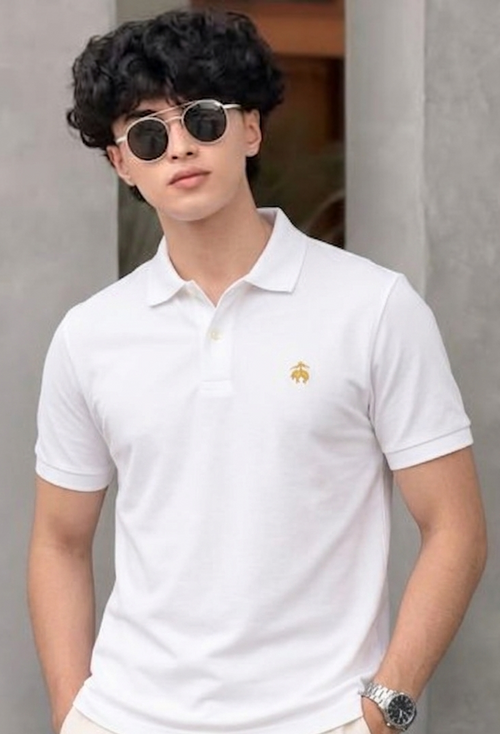 Surplus Brook Brothers Classic Men’s White Polo T-shirt | Minimal Smart Casual Outfit