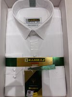 Ramraj 100 % Cotton White Color Men Shirt Full Slevees
