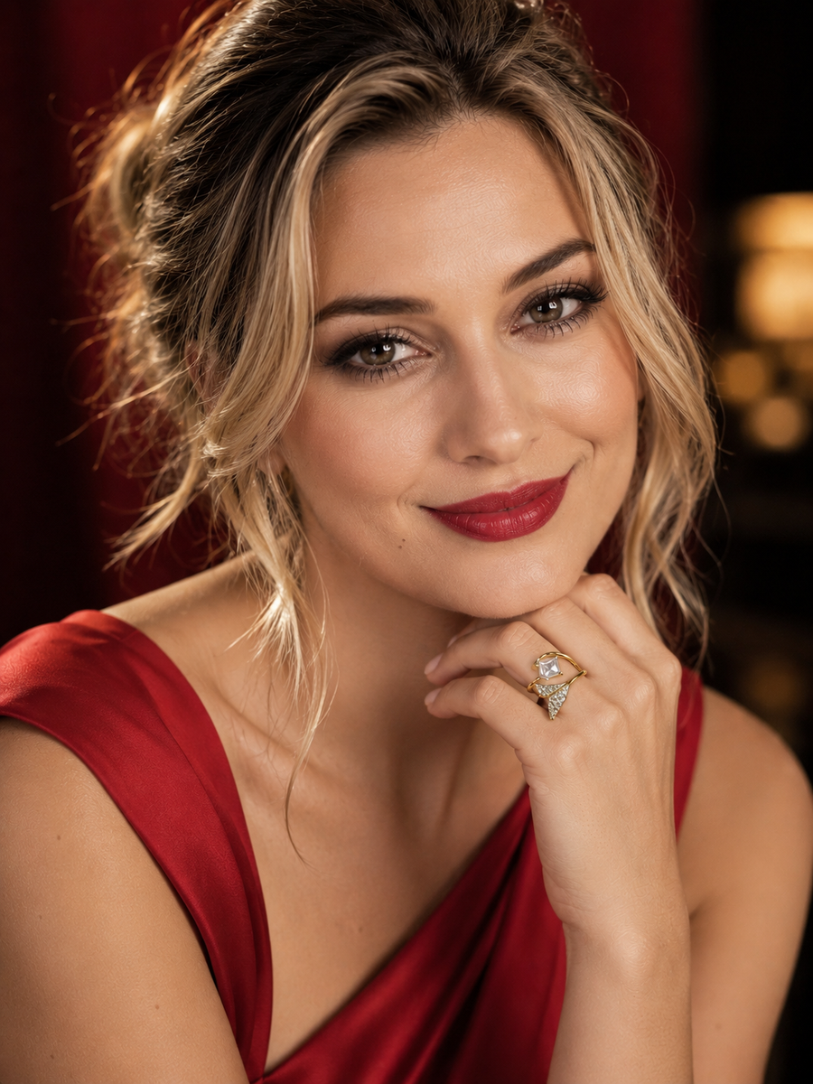 gold and diamond ring inspired by  celebrities : amazingly beautiful cut edges designed for every combination dresses giving girls overall attire a unmatched presence.